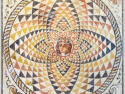 Ancient Mosaic at Apollo Temple, Corinth, Greece