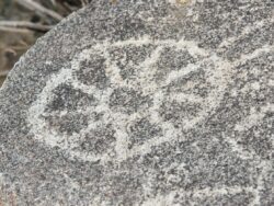 Sun or wheel Petroglyph from Saguaro National Monument