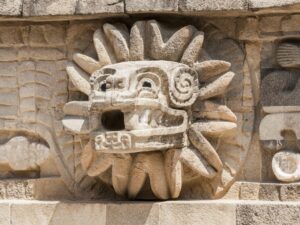 Detail of the temple of Quetzalcoatl, Teotihuacan (Mexico)