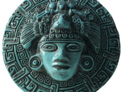 Beautiful Aztec / Indian / Mexican design showing face and symbols